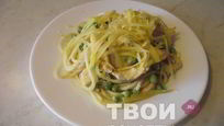 Рецепт Пасты с курицей и зеленым горошком