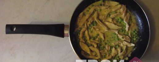 Шаг 6: пасты с курицей и зеленым горошком