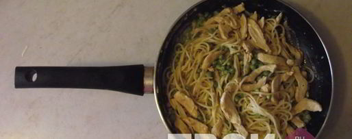 Шаг 7: пасты с курицей и зеленым горошком