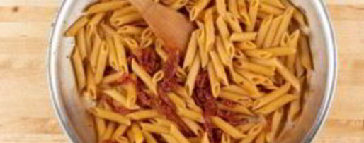 Шаг 2: пасты с шампиньонами и томатами