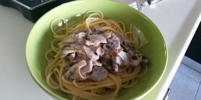 Рецепт пасты с шампиньонами в сливочном соусе