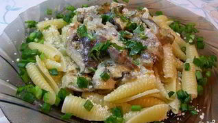 Рецепт Пасты с вешенками в сливочном соусе