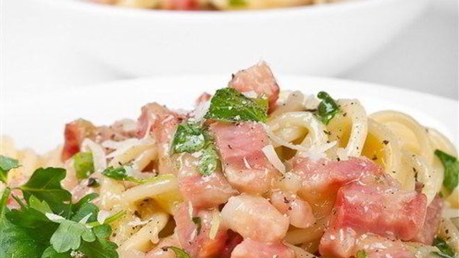 Рецепт Спагетти карбонара с черемшой