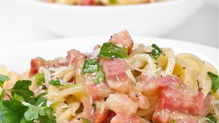 Рецепт Спагетти карбонара с черемшой