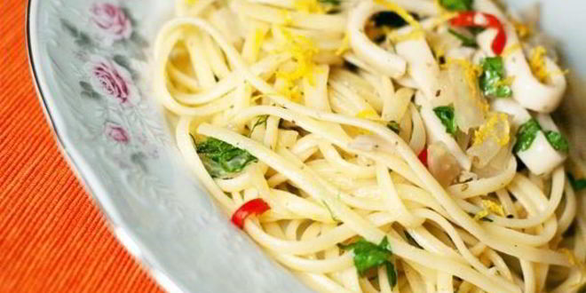 Рецепт спагетти с кальмарами