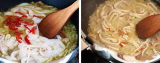 Шаг 3: спагетти с кальмарами