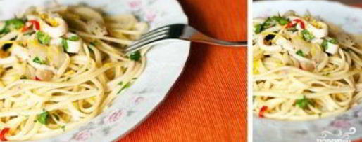 Шаг 5: спагетти с кальмарами