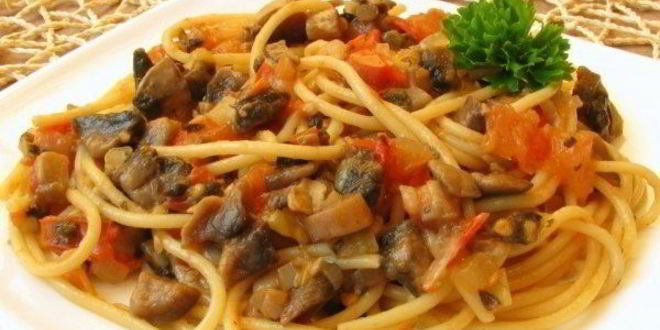 Рецепт спагетти с овощами и соевым соусом