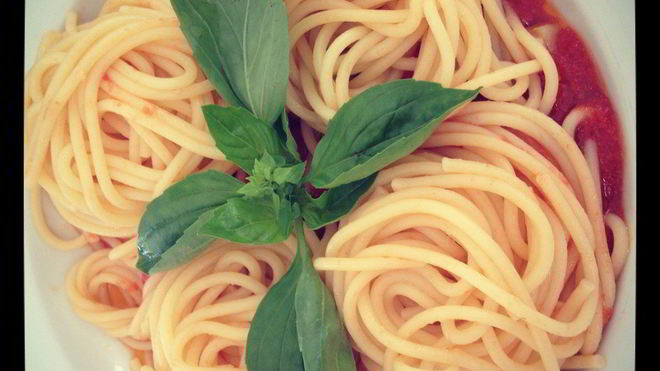 Рецепт Спагетти с помидорами черри и базиликом