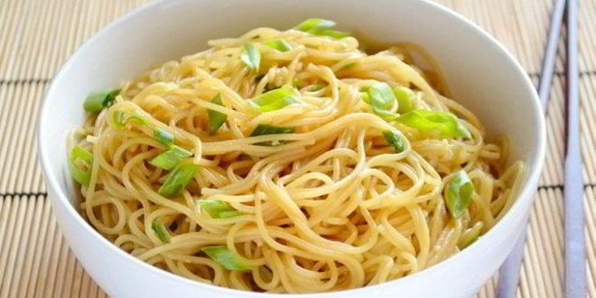 Рецепт спагетти с зеленым луком