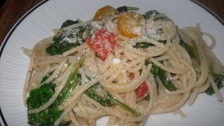 Рецепт Спагетти со шпинатом и помидорами