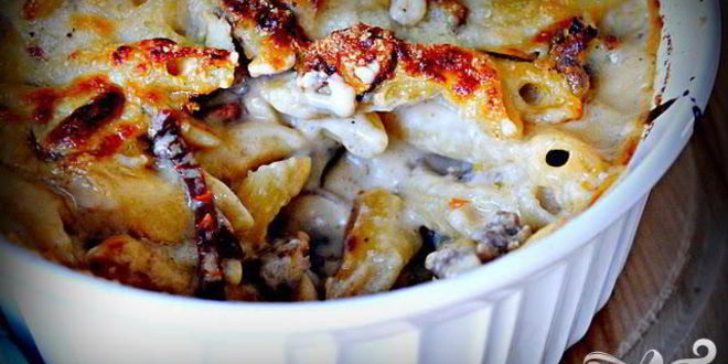 Рецепт запеченной пасты с колбасой и помидорами