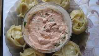 Рецепт Мантов с картошкой и салом