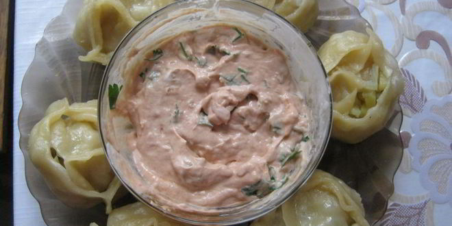 Рецепт мантов с картошкой и салом