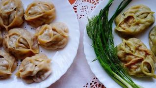 Рецепт Мантов с мясом и с тыквой