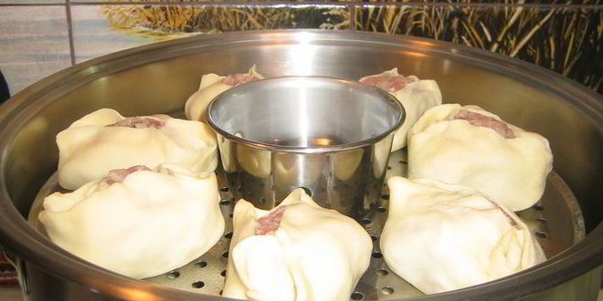 Рецепт мантов с семгой и шафраном