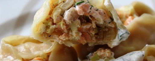 Шаг 12: мантов с семгой и шафраном