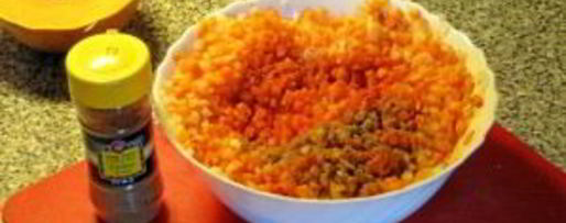 Шаг 4: мантов с тыквой и курдючным салом