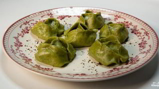 Рецепт Мантов с зеленью