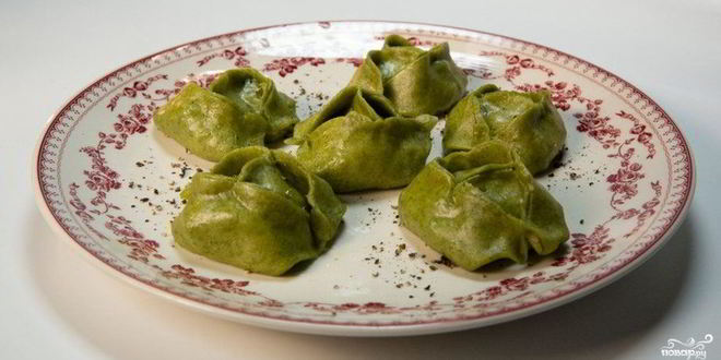 Рецепт мантов с зеленью