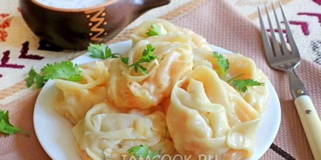 Рецепт постных мантов с тыквой