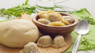 Рецепт Теста на манты на минералке