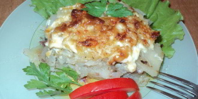 Рецепт картофеля с отбивными по-французски