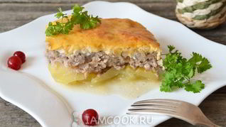 Рецепт Мяса по-французски с картофелем и фаршем