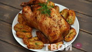 Рецепт Фаршированной курицы с яблоками