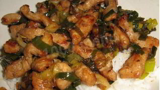 Рецепт Говядины с луком-пореем в ароматном соусе по-монгольски