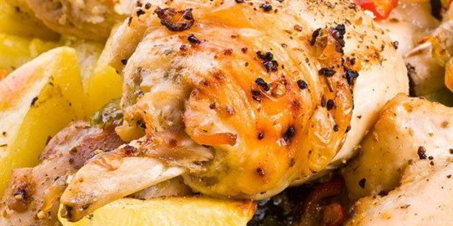 Рецепт индейки, запеченной с картофелем