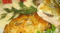 Рецепт Куриного филе с грибами под сыром