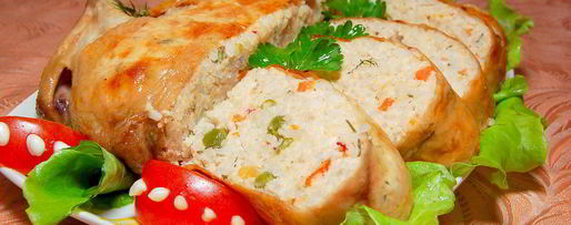 Шаг 10: курицы, фаршированной рисом и овощами