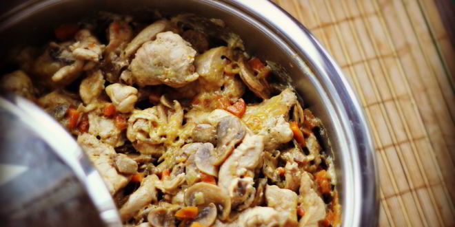 Рецепт курицы с грибами в соусе из феты