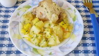 Рецепт Курицы с овощами и кабачками