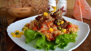 Рецепт Курицы с рисом и овощами по-каталонски