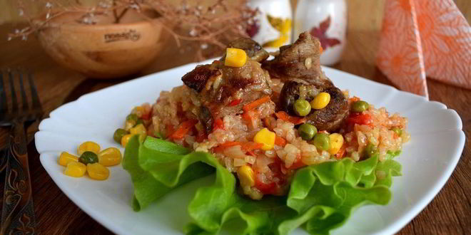 Рецепт курицы с рисом и овощами по-каталонски