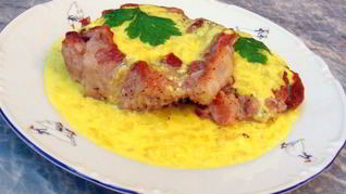 Рецепт Мяса под шафрановым соусом