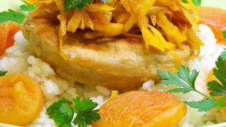 Рецепт Мяса, тушеного с курагой