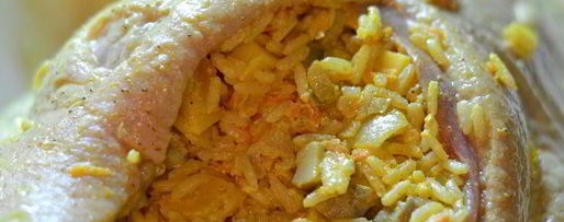 Шаг 13: пекинской уточки карри, фаршированная рисом, сыром и грибами