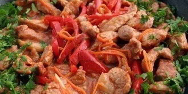 Рецепт свинины с овощами в томатном маринаде