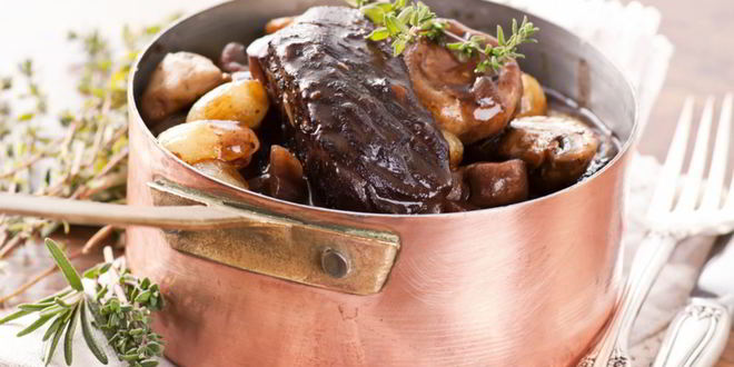 Рецепт телятины с белыми грибами и травами