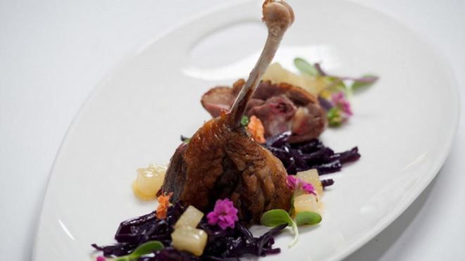 Рецепт Утиной ножки с краснокочанной капустой в красном вине