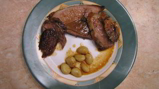 Рецепт Запеченной бараньей ножки с чесноком в качестве гарнира