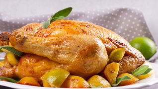 Рецепт Запеченного цыпленка с яблоками