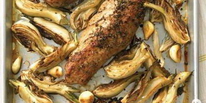 Рецепт жареной свиной вырезки с фенхелем и чесноком