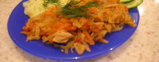 Шаг 9: капусты, тушенной со свининой