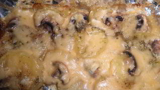 Рецепт Картофеля с грибами запеченый под сыром