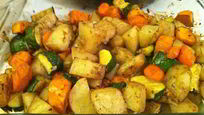 Рецепт Картофеля с овощами запеченный