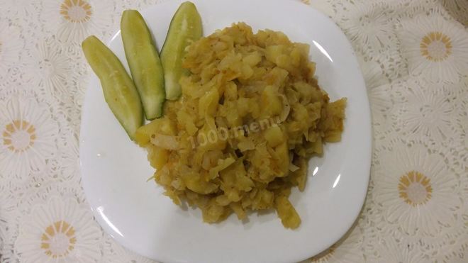 Рецепт Картошки тушеной с капустой в мультиварке